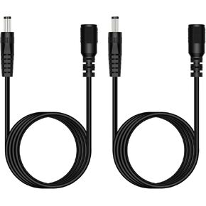 Fancasee 2-Pack 6ft DC Power Extension Cable 5.5mm x 2.1mm Extension Cord Male to Female Plug Adapter Power Supply Cord for Security Camera CCTV Surveillance IP Camera LED Strip DVR Router