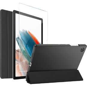 ProCase Smart Case for Galaxy Tab A8 10.5 Case with Tempered Glass Screen Protector(SM-X200 X205 X207), Slim Stand Hard Shell Protective Smart Cover for Galaxy Tab A8 10.5" Tablet 2022 -Black