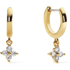 Ana Luisa 14K Gold Crescent Moon Huggie Hoops - Celeste | Mismatched, Sparkling Celestial Earrings With Cubic Zirconia | Hypoallergenic, Water-Resistant & Tarnish-Free | With a Star and Moon Charm