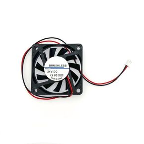JZK 60x60x10 mm 2pin DC 24V Mini Silent Cooling Fan with Wires, 6010 Small Quiet Cooling Fan 60mm, 6cm 24V brushless DC Fan, 3D Printer Fan with Cable and Connector