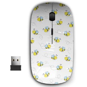 2.4G Ergonomic Portable USB Wireless Mouse for PC, Laptop, Computer, Notebook with Nano Receiver ( Bees )