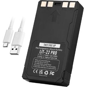 New LIT-22 Pro Rechargeable Battery Compatible with SPYPOINT LIT-22 Battery, Replacement for Cellular Trail Camera Flex-M, FLEX-S, Flex-G36, Flex-Plus Battery 7.7V 7000mAh 53.9Wh Included Type-C Cable