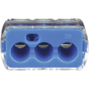 IDEAL INDUSTRIES INC. 30-1039 Model 39 Blue 3 Port In-Sure Push-in Wire Connector (50 Box)