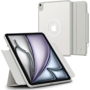 Spigen Air Skin Pro OneTap Designed for iPad Air 13 inch Case M2 (2024) with Detachable Magnetic Cover, Pencil Holder, Transparent Back with Magnet - Gray