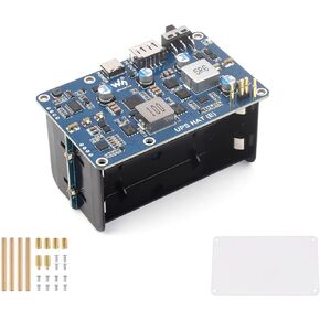 Uninterruptible Power Supply UPS HAT Compatible with Raspberry Pi 5 / 4B / 3B+, etc, Type-C Bi-Directional Fast Charging, 5V 6A Output, Supports Charging and Power Output at The Same Time