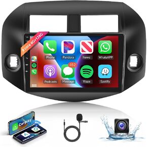 8 Core 6+128G Android Car Stereo for Toyota RAV4 2006-2012 with Wireless Carplay Android Auto Car Radio, 10.1'' Head Unit Touchscreen Bluetooth Mirror Link WiFi GPS FM/RDS DSP AHD Backup Camera SWC