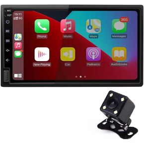ROADYAKO 2DIN 7Inch Double Din Universal Head Unit Car GPS Navigation with Wireless CarPlay and Wire Android Auto AirPlay Rear View Camera Bluetooth AM FM Car Radio Stereo Video Center Multimedia