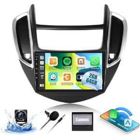 CAMECHO 2G 64G Car Stereo Radio for Chevrolet Chevy Trax 2014-2016 with CarPlay Android Auto 9" Touch Screen Head Unit Android 13 Car Radio with GPS Navigation Bluetooth WiFi Mirror Link Backup Camera
