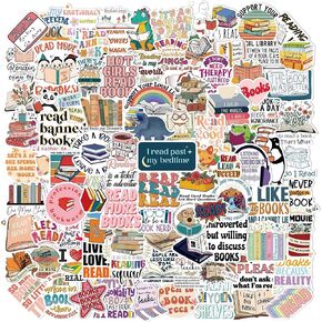 100 PCS Bookish Stickers for Kids Teens Adults, Cute Book Lover Stickers for Journal, Kindle, Inspirational & Family-Friendly Vinyl Stickers for Readers, Students, Teachers