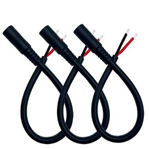 0.8ft 3pcs 5.5x2.1mm Female 14AWG DC Pigtail Power Cord for CCTV Security Camera Outdoor Power Supply Convenient Solar Charging Board DC Power Repair Cable
