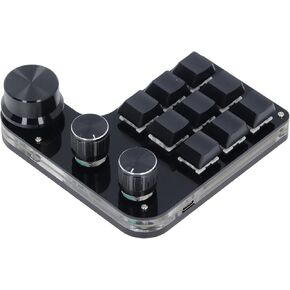 Walfront RGB Backlit Mechanical Gaming Keyboard 9 Keys 3 Knobs Customizable Red Switch USB Mini Keypad RGB Lights for Gaming Custom Range for Office
