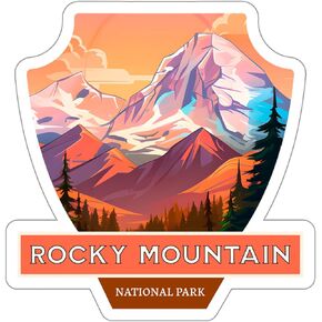 Rocky Mountain National Park Colorado Travel Sticker, Weatherproof Souvenir Decal Vinyl Small Waterproof for Water Bottle Mug Passport Laptop Phone Car Stickers, Size - 4″×4″ - ID44990