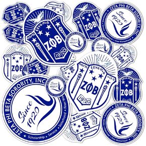 Desert Cactus Zeta Phi Beta Sticker Sheet Decal Laptop Water Bottle Car (Full Sheet - 3 Logos)
