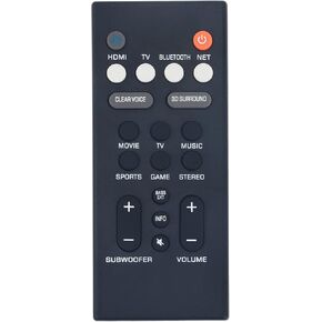Replacement Remote Control fit for Yamaha Front Surround System YAS-109 Sound Bar ATS-1090 YAS-209 YAS-CU209 NS-WSW44 Sound Bar