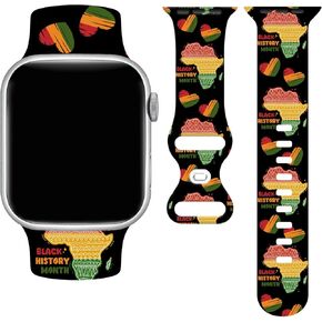 BLM Watch Band Compatible with Apple Watch 38/40/41/42/44/45/49mm, Wristbands Silicone Strap Replacement for All Series