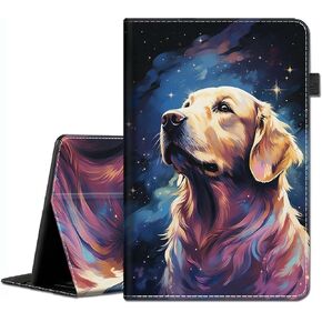 Case for All-New Amazon Fire HD 10 and 10 Plus Tablet (13th/11th Generation, 2023/2021 Release) 10.1" - Slim Fit Standing Cover with Auto Sleep/Wake，Golden Retriever Dog