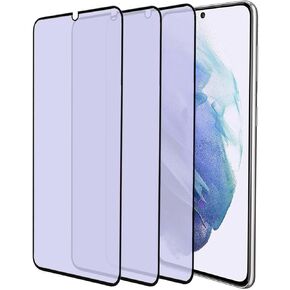 3 pack Anti Blue Light Tempered Glass Screen Protector Compatible with Samsung Galaxy S21.Eye Protection Tempered Glass Film,No Bubbles,9H Hardness HD, Blue Light Blocking Screen Protective Film for