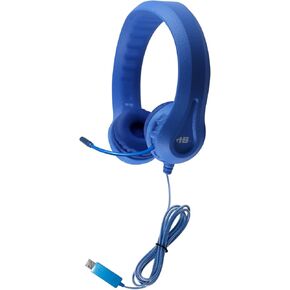 HamiltonBuhl Kid's Flex-Phones TRRS Headset with Gooseneck Microphone, Blue