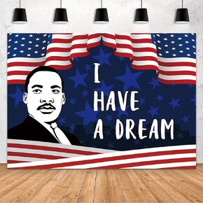 Mehofond Martin Luther King Jr. Day Photo Photo Backdrop لدي راية الحلم الإفريقية الأمريكية العطلة السوداء التاريخ الشهر MLK Day Deocrations for Home Classroom School School Decore (7x5ft)