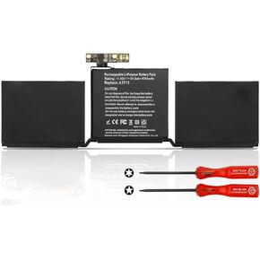 A1713 Laptop Battery Replacement for MacBook Pro 13" A1708 Late 2016 Mid 2017 EMC 2978 3164 MPXQ2LL/A MLL42B/A MLL42LL/A MLL42Y/A MLUQ2LL/A MPXQ2B/A MLL42FN/A MPXQ2D/A MPXQ2FN/A(11.4V 54.5Wh)