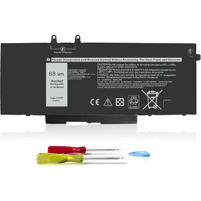 3HWPP Laptop Battery Replacement for Dell Latitude 5401 5410 5411 5501 5510 5511 Precision 3541 3551 Inspiron 7706 2-in-1 Inspiron 17 7500 7506 2-in-1 Black 10X1J N2NLL 1VY7F 3YNXM 451-BCMN 68Wh 15.2V