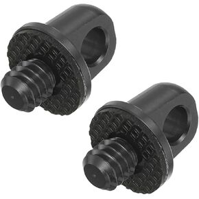 YOKIVE 2 Pcs Camera Neck Strap Screw Holder, Aluminum Alloy Tight Connection Screws Adapter with Rubber Washer, Great for Install Wrist Strap Sling (Black)