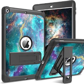 BENTOBEN for iPad 9th Generation Case, iPad 8th Generation Case, iPad 7th Generation Case, iPad 10.2 Case, Glow in The Dark 3 in 1 Shockproof Kickstand Protective Girl Women Boy Cover, Space/Nebula