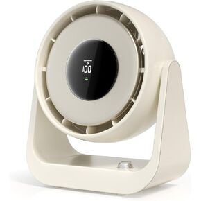 let'me Desk Fan, Table Fan Rechargeable, 4000mAh, 180° Adjustable Tilt, 100 Speed Wind, Display Electricity in Real Time, USB Rechargeable Fan, Quiet Desktop Fan for Home, Office, Kitchen