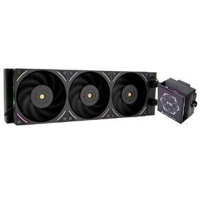 Thermalright Hyper Vision 360 UB ARGB Black AIO CPU Liquid Cooler,for AM5/Intel LGA1851/1700,3.95in Magnet-Absorbent LCD Screen with 480x480 Resolution for Images,Magnetic Panel Screen-Black