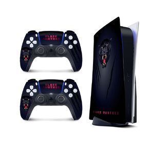 PS5 Black Panther Skin for Ps5 skin PlayStation 5 Console skin and 2 Controllers, Black ps5 skin Vinyl 3M - Full wrap ps5 Cover Decal,ps5 Stickers (Disk Edition)
