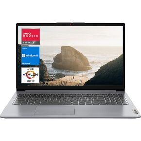 Lenovo Ideapad 1 Labtop ، 15.6 "HD Screen ، AMD Athlon Silver 3050U ، 8GB RAM ، 256GB PCIe SSD + 128GB EMMC ، WebCAM ، HDMI ، Type-C ، Wi-Fi 6 ، Media Card ، Windows 11 Home