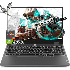 Lenovo LOQ 15.6 Gaming Laptop RTX 4070 - AMD Ryzen 7 7435HS Beat i7-12650H - Backlit Keyboard - FHD Display G-SYNC - Windows 11 - Computadora Gamer PC - 2024 - HDMI Cable (64GB DDR5 RAM |2TB PCIe SSD)