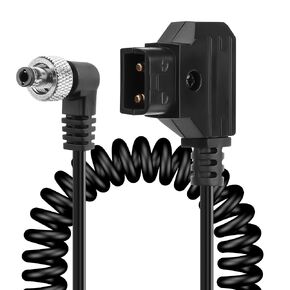Cerrxian D-TAP إلى قفل كابل ملفوف DC 12V الأيمن 12V ، استبدال DTAP إلى 12V DC5525 Barrel Jack Cable لـ Anton Bauer ، Kipro LCD ، Black Magic إلخ.