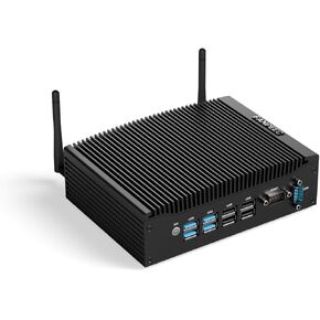 FANPEEC Fanless Mini PC Industrial Core i5-8350U 16GB DDR4 RAM 256GB M.2 SSD Fanless PC 4K Dual Screen Display Industrial Mini Computers Win 11 Pro, 2*RS232 COM, WiFi, BT4.2, Dual LAN