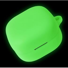 Geiomoo Silicone Case for Sony LinkBuds Open, Protective Cover with Carabiner (Luminous Green)