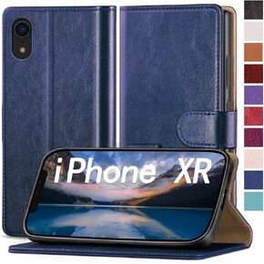 for iPhone XR 6.1" Phone case,[RFID Blocking Leather] Flip Folio Book Shockproof Protector,Holder Stand Cases for iPhone XR,Women Men for Apple xr Wallet Cover,Blue
