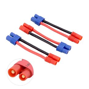 3pcs Male 3.5MM Bullets to Female EC3 Connector Adapter Cable with 5cm 14awg Wire for Super Tigre(BDHI-60)
