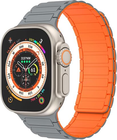Watch Bandband Magnetic متوافق مع Apple Watch Band 49mm 46mm 45mm 44mm 42mm 41mm 41mm 40mm 38mm silicone rectband strong Magnet Link for iWatch Ultra 2 Series 10/9/8/7/6/4 SE SE2 in Saudi Arabia