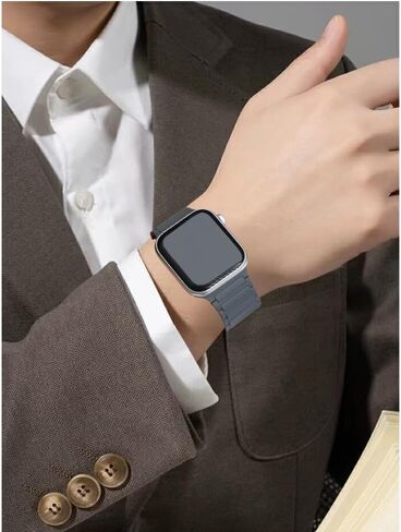 Watch Bandband Magnetic متوافق مع Apple Watch Band 49mm 46mm 45mm 44mm 42mm 41mm 41mm 40mm 38mm silicone rectband strong Magnet Link for iWatch Ultra 2 Series 10/9/8/7/6/4 SE SE2 in Saudi Arabia