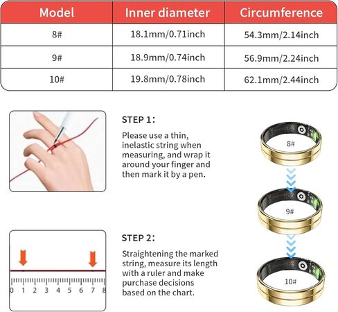 HitTopss Smart Ring ، Fultra Thin Tracking Ring Smart Ring مع السعرات الحرارية/معدل ضربات القلب/مراقبة الأكسجين/النوم ، 5ATM مقاوم للماء ، لا يوجد اشتراك في التطبيق (Silver ، Ultra Thin-8#) in Saudi Arabia