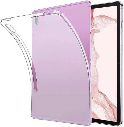 ICOVERCASE متوافق مع Samsung Galaxy Tab S7 Fe (2021) 12.4 بوصة SM-T730/T733/T736/T738 ، حالة الغطاء الخلفي الخفيف الشفاف الناعم (CLEAR CLEAR) in Kuwait