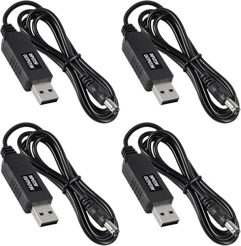 4pcs DC 5V to DC 9V USB Voltage Step Up Converter Cable Power Supply USB Cable with 5.5x2.1mm DC Connect Male 1M for WiFi Router Mini Fan Speaker 3.2ft in Kuwait