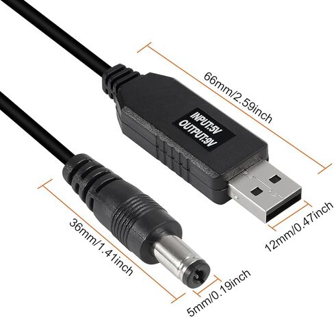 4pcs DC 5V to DC 9V USB Voltage Step Up Converter Cable Power Supply USB Cable with 5.5x2.1mm DC Connect Male 1M for WiFi Router Mini Fan Speaker 3.2ft in Kuwait