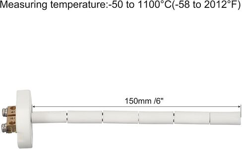 MECCANIXITY K Type Ceramic Kiln Furnace Probe Thermocouple Sensor for Muffle Furnace Oven, High Temperature -50 to 1100°C(-122 to 2012°F) 3x250mm in Saudi Arabia