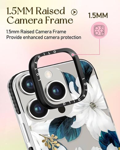 for iPhone 15 Pro Max Case for Women - Cute Kawaii Design Girls Compatible with Magsafe Magnetic Ring Holder Stand Blue Flower Phone Covers Aesthetic Girly TPU Funda for 15 Pro Max in Kuwait