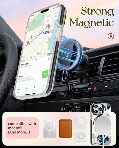 for iPhone 15 Pro Max Case for Women - Cute Kawaii Design Girls Compatible with Magsafe Magnetic Ring Holder Stand Blue Flower Phone Covers Aesthetic Girly TPU Funda for 15 Pro Max in Kuwait