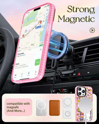 for iPhone 15 Pro Max Case for Women - Cute Kawaii Design Girls Compatible with Magsafe Magnetic Ring Holder Stand Blue Flower Phone Covers Aesthetic Girly TPU Funda for 15 Pro Max in Kuwait