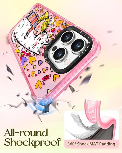 for iPhone 15 Pro Max Case for Women - Cute Kawaii Design Girls Compatible with Magsafe Magnetic Ring Holder Stand Blue Flower Phone Covers Aesthetic Girly TPU Funda for 15 Pro Max in Kuwait