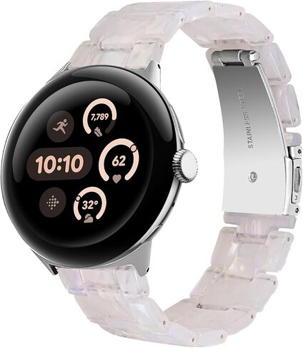 Miimall Resin Band Compatible for Google Pixel Watch 3 41mm/Pixel Watch 2/Pixel Watch Band for Women men, Lightweight, Thin Adjustable Bracelet Metal Clasp Replacement Strap for Google Pixel Watch in Saudi Arabia
