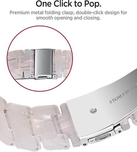 Miimall Resin Band Compatible for Google Pixel Watch 3 41mm/Pixel Watch 2/Pixel Watch Band for Women men, Lightweight, Thin Adjustable Bracelet Metal Clasp Replacement Strap for Google Pixel Watch in Saudi Arabia